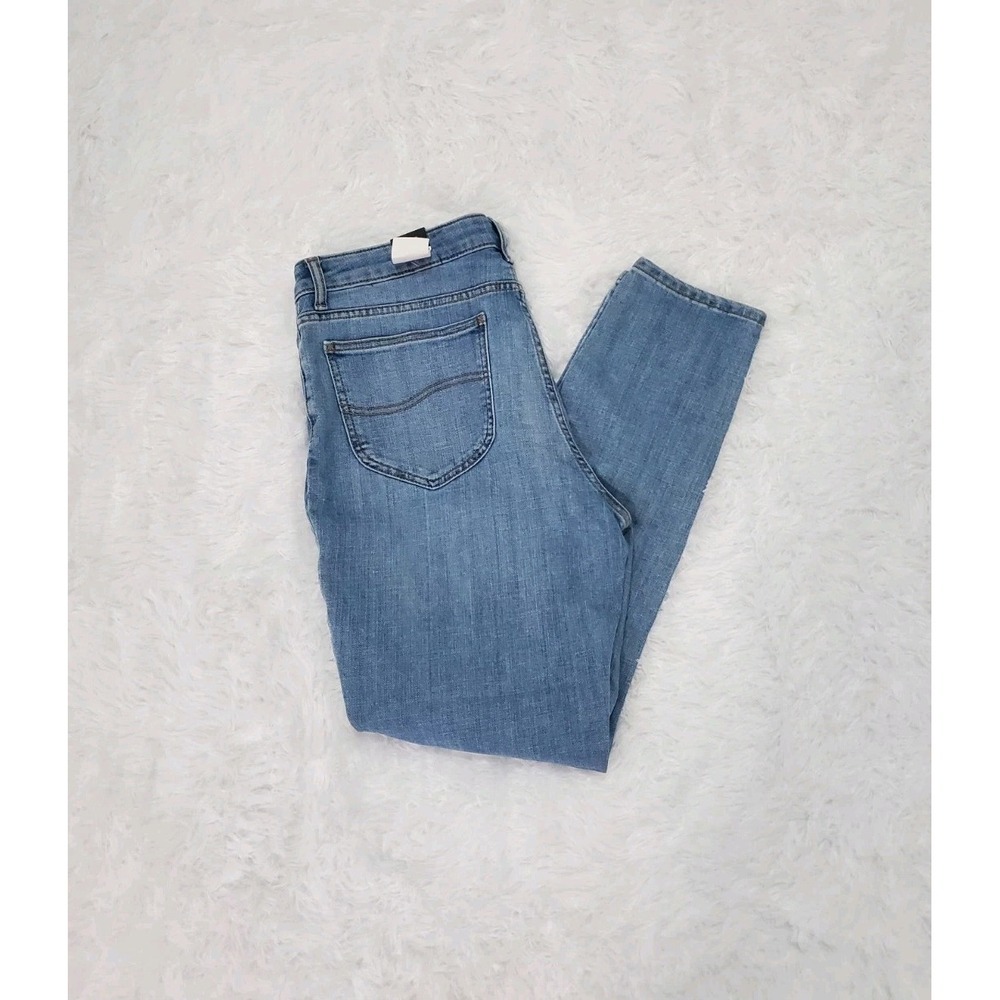 Lee Skinny Leg Jeans Womens 14 Medium Wash High Rise Stretch Denim